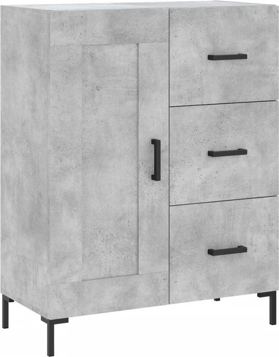 vidaXL Dressoir - 69,5x34x90 cm - Betongrijs - Hout