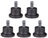 Ervesto AMSTYLE set van 5 design kunststof vloerglijders/voetglijders voor bureaustoel rond zwart 11 mm