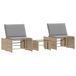 vidaXL Tuinstoel Terras Gecapitonneerde zitting Polyrattan, Staal, Gehard glas Grijs