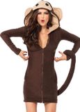 Leg Avenue Cozy Monkey Jurk Dames M Bruin