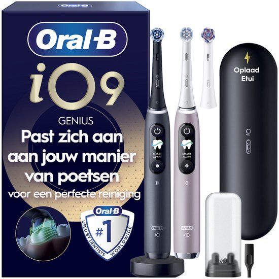 Oral-B iO 9 Elektrische Tandenborstel - Duopack - Roze en Zwart