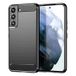 Samsung Coque Samsung Galaxy S22 5G en TPU Brossé - Fibre de Carbone - Noire