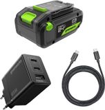 Greenworks 24V 4Ah accu High Power USB-C & 65W USB-C oplader & 100w kabel