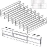 Unyqoos Diviseurs de tiroir réglables, set de 8, plastique transparent