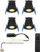 HOFTRONIC Milano - 4x Black LED Recessed Spotlights - Dimmable with RF Remote - IP65 - 2700K - 3W - 12V