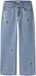 Jeans Couture Jambe Large Coupe Jean Brute Bleu Clair
