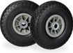 Relaxdays 2x steekwagenwiel - 3.00-4 - rubberband - kogellager - 20 mm as - zwart-grijs