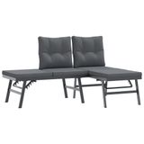 vidaXL 8-delige tuinset met kussens, gepoedercoat staal, zwart
