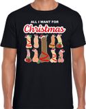 Bellatio Decorations Foute Kersttrui/T-shirt Heren - All I Want For Christmas Is Piemels - Zwart L