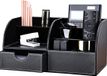 KINGFOM Bureau-organizer, opbergvak, multifunctioneel functioneel, kunstleer, Zwart