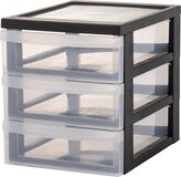 IRIS Design Chest ladesysteem A5 - 3 lades - Kunststof - Zwart/Transparant - 2 stuks