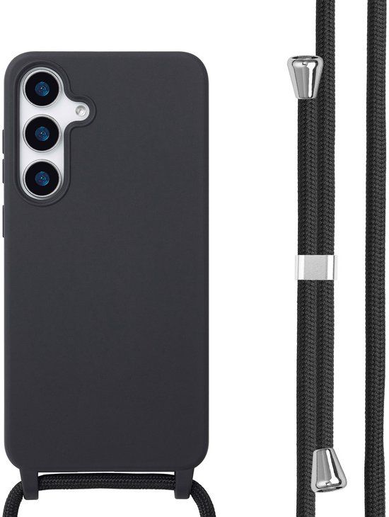 imoshion Siliconen hoesje met koord voor de Samsung Galaxy S25 Plus - Zwart