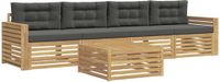 vidaXL Buiten bank set 5 st Wit en antracietkleurig