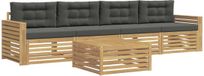 vidaXL Buiten bank set 5 st Wit en antracietkleurig