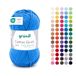 Gründl Wol Cotton Quick uni garen voor breien en haken, van 100% katoen, 1 kluwen 50 g/125 m, haakgaren, breigaren, middenblauw