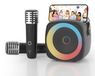 Merkloos Karaoke set - 2 microfoons - Draadloos - Bluetooth luidspreker - Met lichteffecten