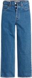Levis Ribcage Rechte Enkele Jazz Pop Broek - Streetwear - Vrouwen - W25 X L29 - Katoen - Elastaan - Lichtblauw