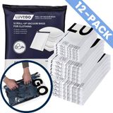 Luvego Vacuumzakken voor op Reis - Vacuumzakken voor Kleding - Roll-Up - 12 Vacuüm Handrolzakken