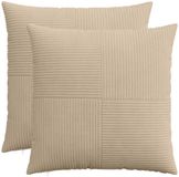vidaXL Kussensloop ALMELO Taupe 80 x 80 cm (2 stuks)