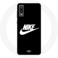 Nike Logo witte achtergrond Zwart Maniacase Hoesje voor Samsung Galaxy A02