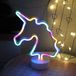 Kopper-24 NEON LED Licht, dekorative Stand-Leuchte, Einhorn bunt, ca. 28,5 x 24,5 x 8,5 cm