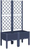 vidaXL Plantenbak met latwerk 80x40x142 cm polypropeen blauwgrijs