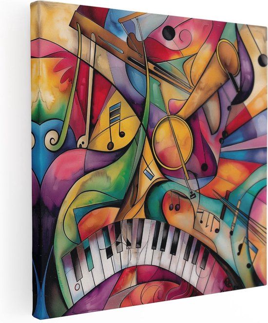 Artaza Canvas Schilderij Muziekinstrumenten - 80x80 - Canvas Print