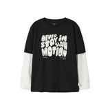 NAME IT KIDS longsleeve met tekst - zwart