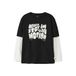 NAME IT KIDS longsleeve met tekst - zwart