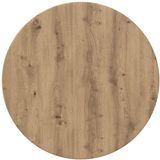 vidaXL Tafelblad Ø 60 x 1,5 cm Rond Bewerkt Hout Artisanaal Eiken