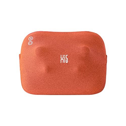 Hi5 Bravo Mini Shiatsu-massagekussen met warmtefunctie, automatische uitschakeling, wasbare overtrek voor schouders, nek rug en benen, oranje