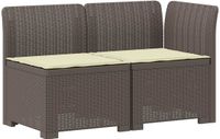 vidaXL Tweedelige Tuinbank met Kussens Rattan Look PP Lichtgrijs