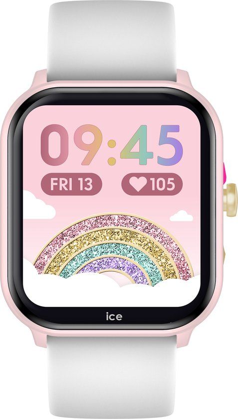 Ice-Watch Ice smart junior 2.0 Pink white - Roze kinderhorloge met witte siliconen band (1,75 inch)