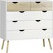 HOMCOM Commode - Panneau de particules - 99x39x101cm - Blanc, Chêne