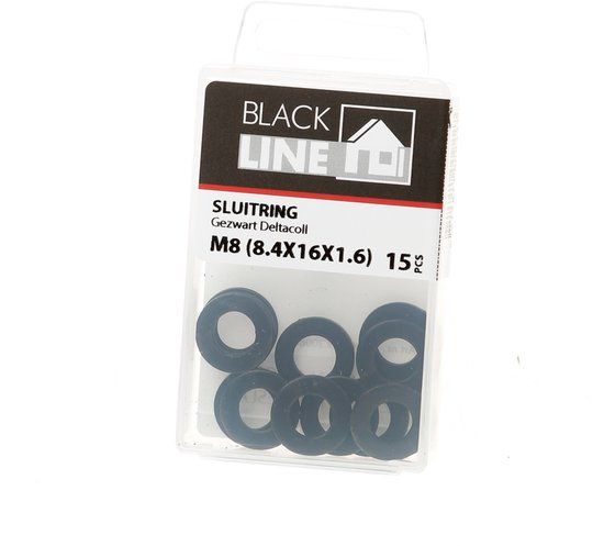 Blackline Sluitringen Zwart DIN 125-A M8x16x1,6mm Staal 15 Stuks