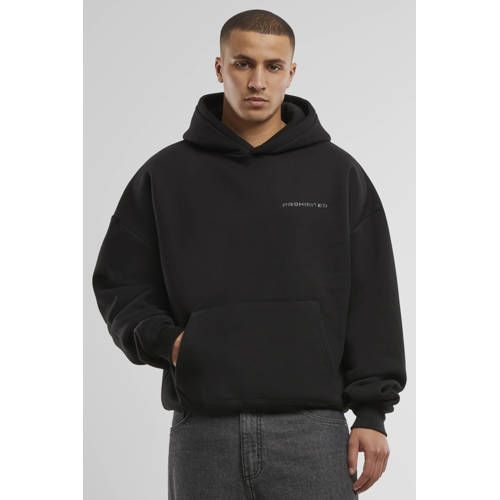 Prohibited hoodie met backprint zwart