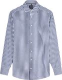OLYMP Luxor modern fit chemise - popeline - bleu marine à rayures blanches - Repassage facile - Tour de cou : 45 (taille UE : XXL)