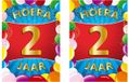 Bellatio Decorations Verjaardag deurposter - 2x - 2 jaar - multi - 59 x 42 cm - feestartikelen