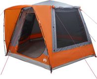 vidaXL Tunneltent 8-persoons Grijs/Oranje Polyester Waterdicht