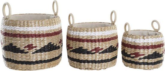 Basket spelset DKD Home Decor Wit Kunststof (30 x 30 x 25 cm)