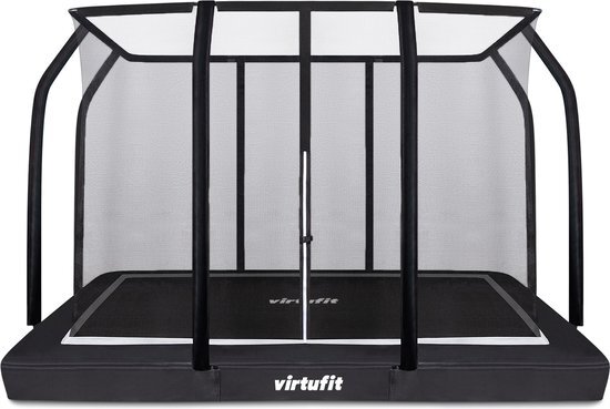 Virtufit Premium Inground Trampoline met Veiligheidsnet - Zwart - 183 x 274 cm