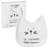 Pavilion Gift Company Blobby kat, kattenlepel, rest"I Licked The Leoon", 5", wit
