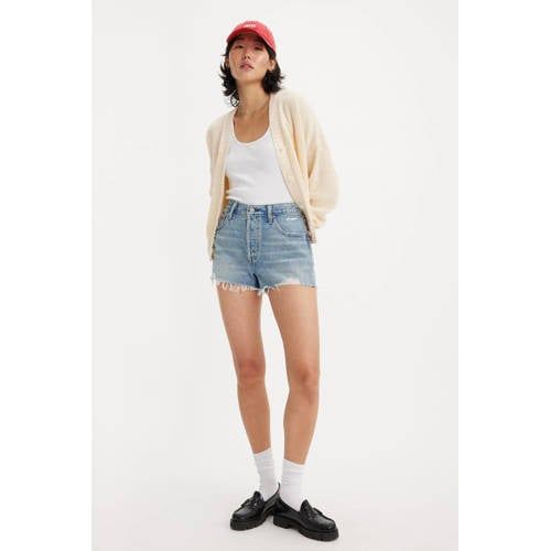 Levi's 501 High Waist Denim Shorts - Light Blue
