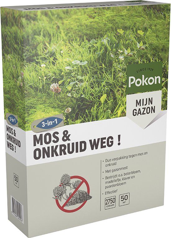 Pokon Mos en Onkruid Weg! - 2,75kg - Onkruidverdelger - Geschikt voor 50m²