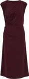 WE Fashion Dames midi jersey mouwloze jurk met plooidetail