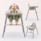 Twinky Kinderstoel ECO - Inklapbaar Eetstoel Baby met Tafel & Tablethouder - 2-in-1 Babystoel & Peuterstoel - Meegroeistoel met Anti Slip Pootjes - Grijs