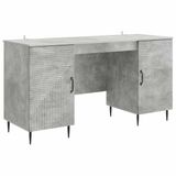 vidaXL Bureau Betongrijs 142,5 x 50 x 75 cm Bewerkt hout