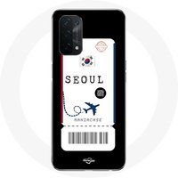 Maniacase Etui voor Oppo A74 Vliegticket Seoul Zuid-Korea