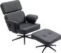 Homcom Relaxfauteuil met Voetenbankje Kunstleer Metaal Zwart