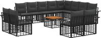 vidaXL - Buiten bank set 13 st Zwart en Donker Grijs Polyester